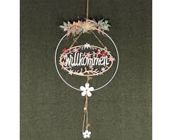 Türkranz, Türschmuck "Willkommen" 25cm